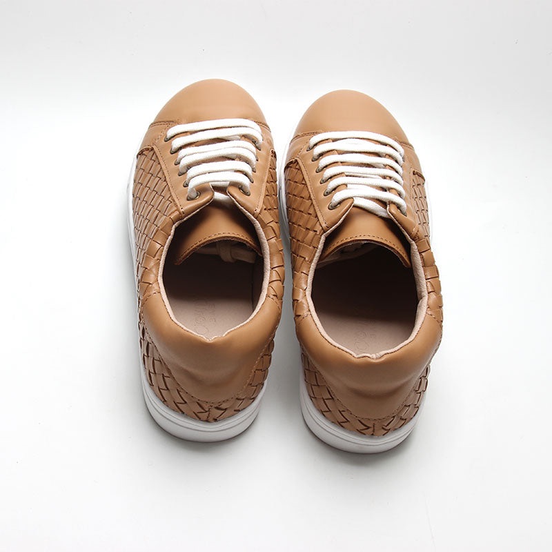 New In Box Leather Woven Sneaker| Color Rust | Women — image 4 of 8